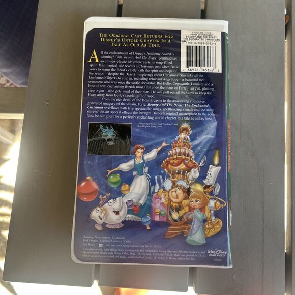 Beauty and the Beast: An Enchanted Christmas (VHS, 1997) - Picture 2 of 2
